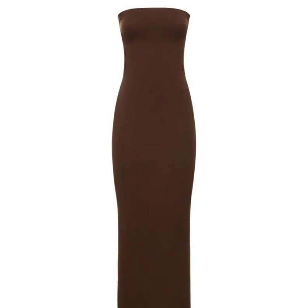 EUC Vintage American Apparel Womens Brown Strapless Tube Maxi Dress